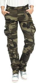 Womens Stretch Casual Cargo Work Pants Camo Combat Tactical Travel