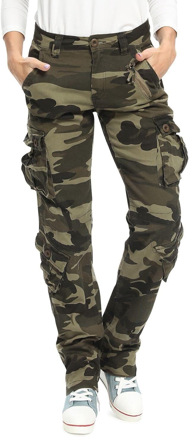 Womens Stretch Casual Cargo Work Pants for Tactical Travel