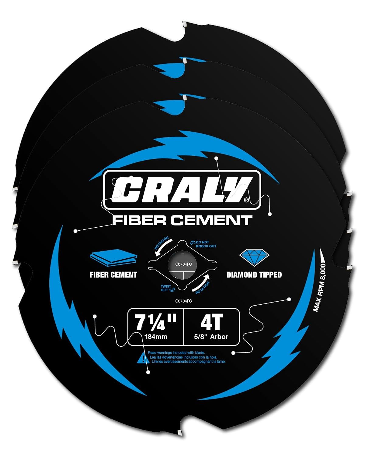 CRALY 7-1/4 Inch Circular Saw Blade for Fiber Cement Cutting