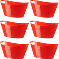 Patelai 6 Pcs Ice Buckets Bulk - Red 4.5L Oval Beverage Cooler