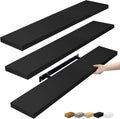 Floating Shelves for Wall 35 in - Slim Invisible Brackets, 3 Pack