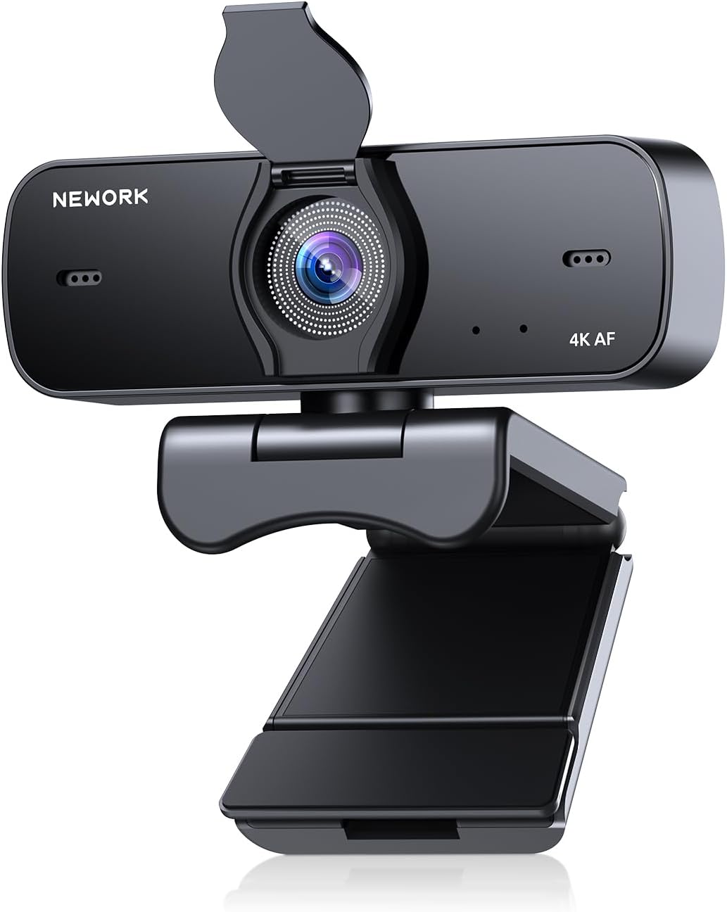 4K Webcam for PC with Auto Focus, Privacy Cover & Mics