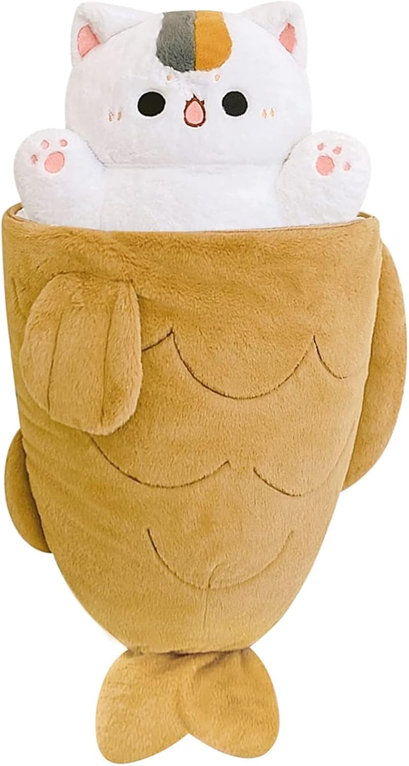 32 inch Large Taiyaki Cat Plush Pillow for Kids and Adults