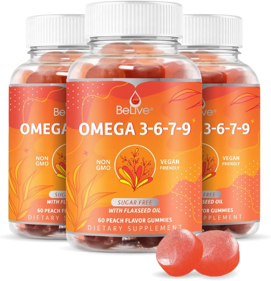 BeLive Organic Omega 3 Gummies for Full Body and Brain Support