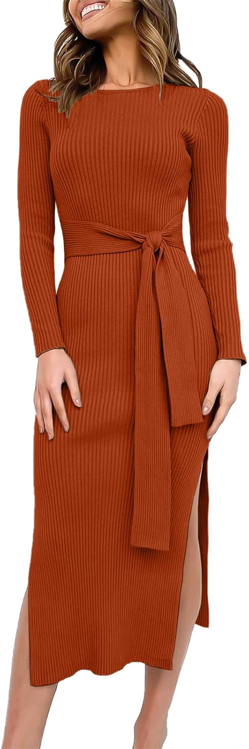 Stylish ANRABESS Womens Long Sleeve Sweater Dress for Fall