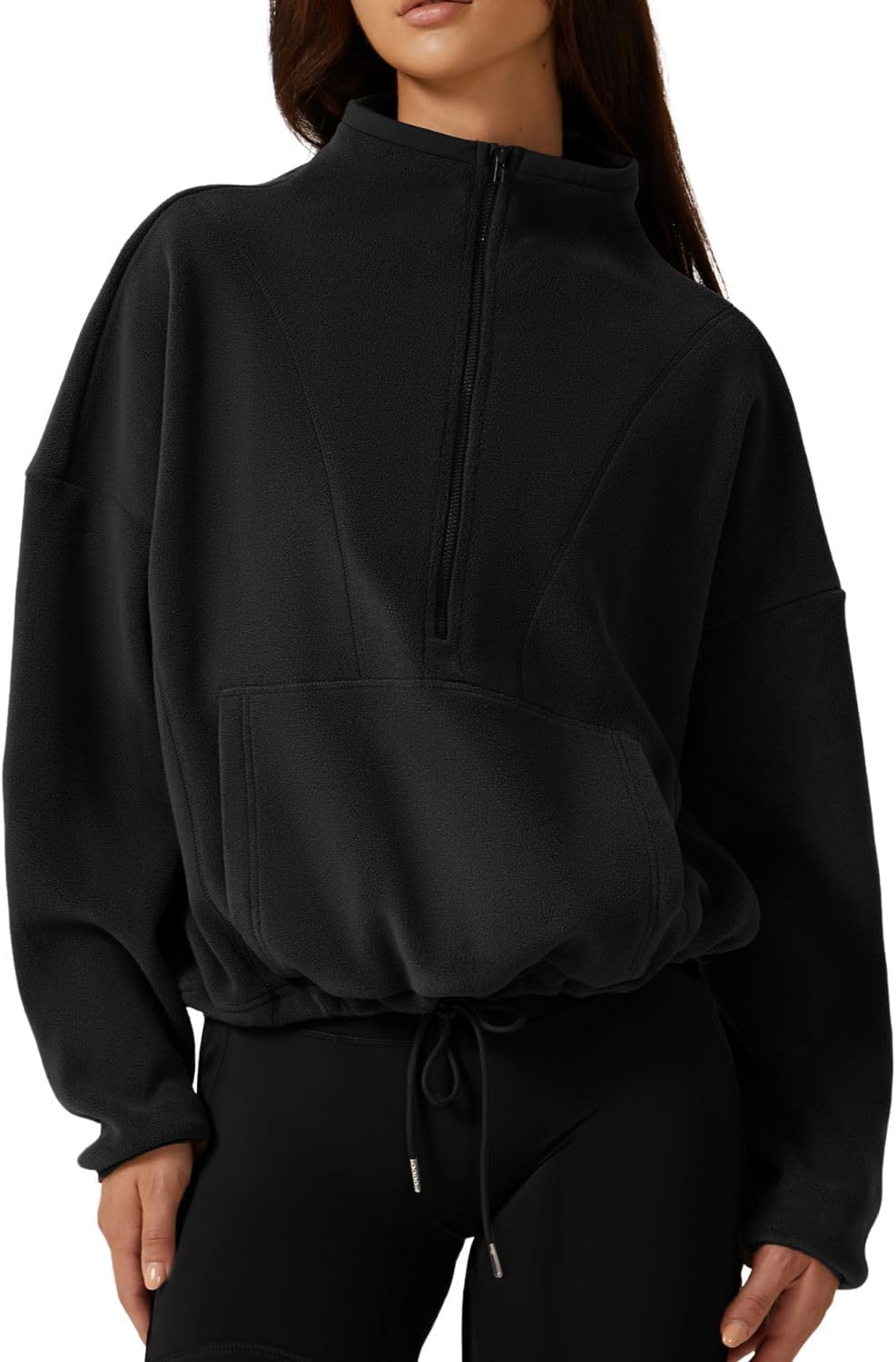 QINSEN Women Half Zip Fleece Sweatshirt for Cozy Winter Wear