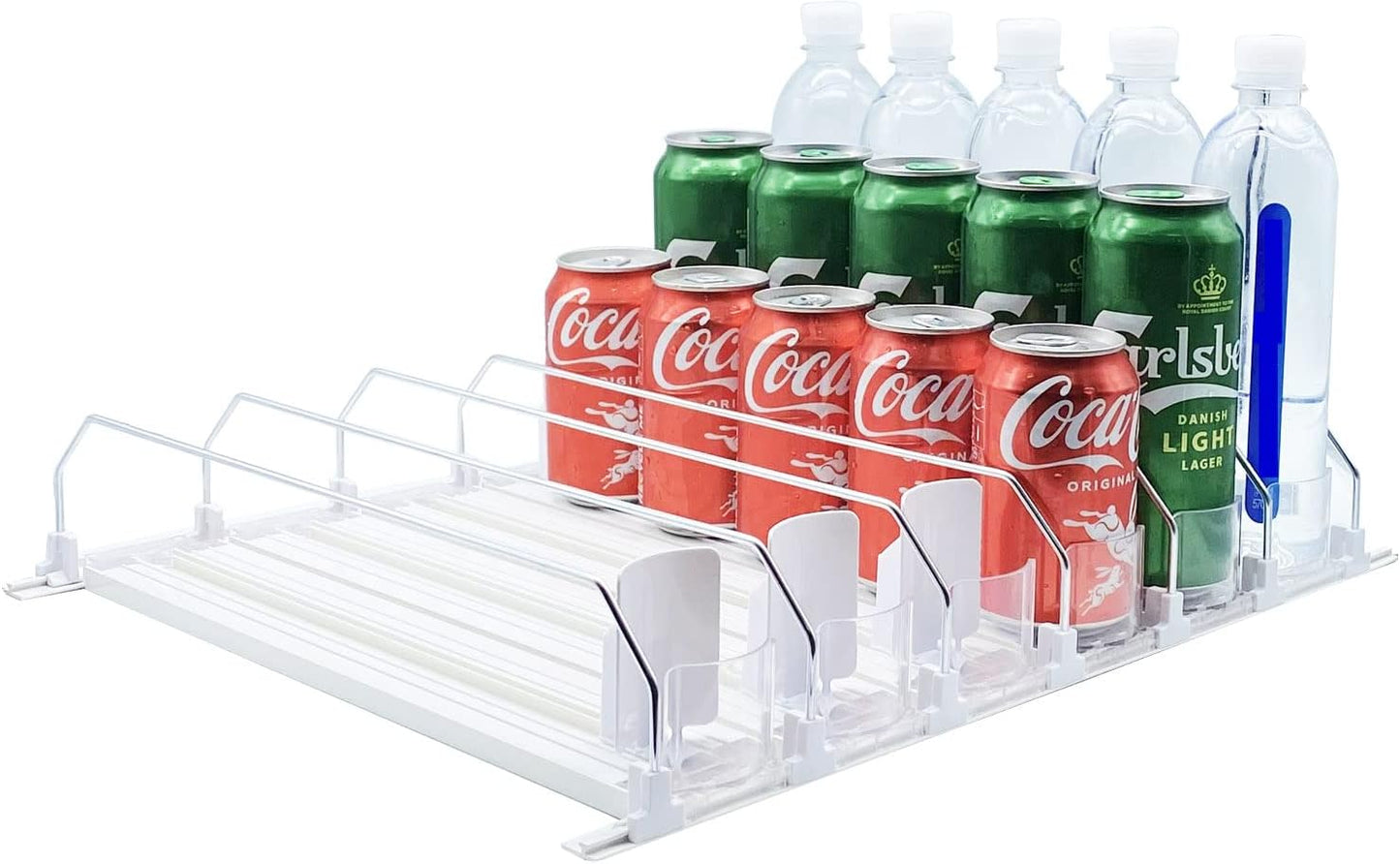 Drink Organizer for Fridge - Automatic Pusher Glide for Cans