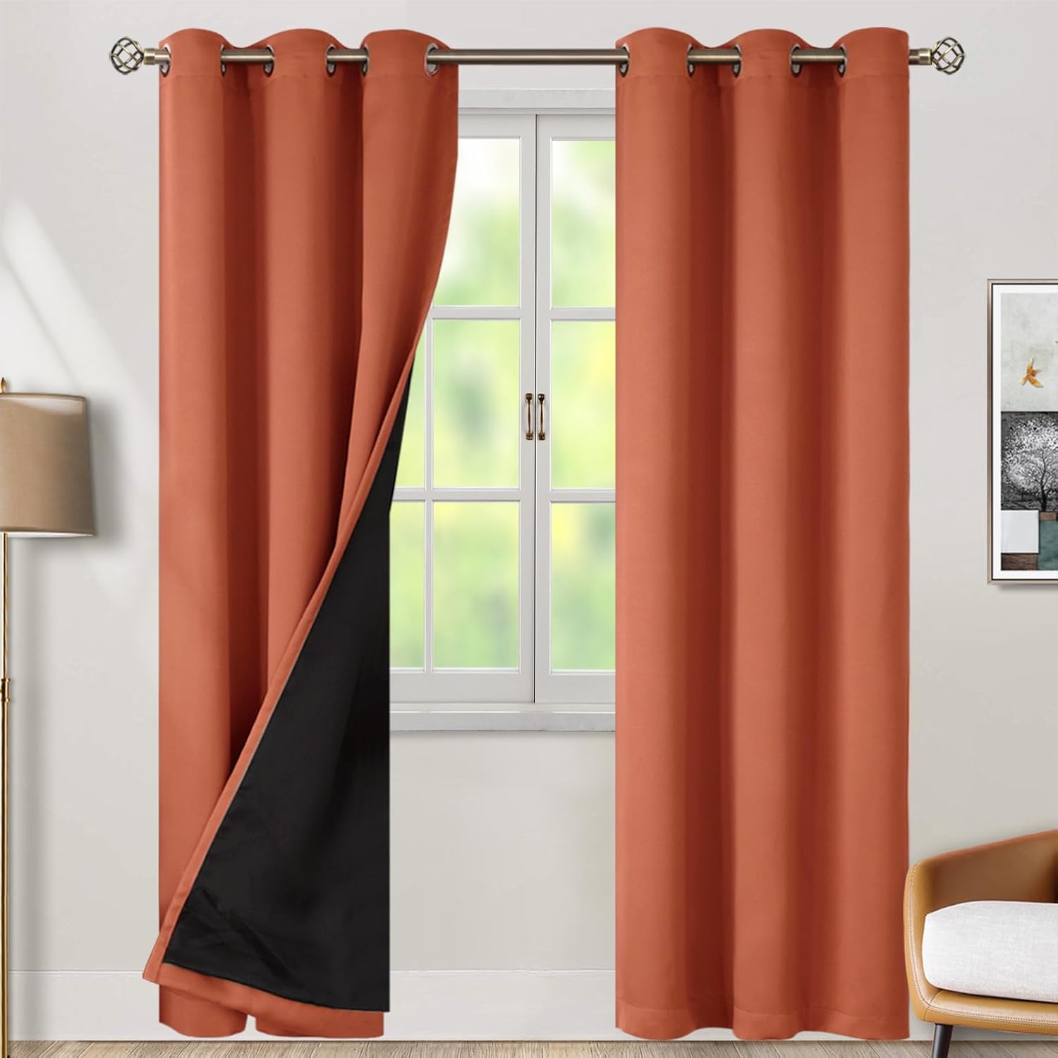 BGment Thermal Insulated Blackout Curtains for Total Light Blocking