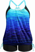 Plus Size Tankini Swimsuit Two Piece - Tummy Control