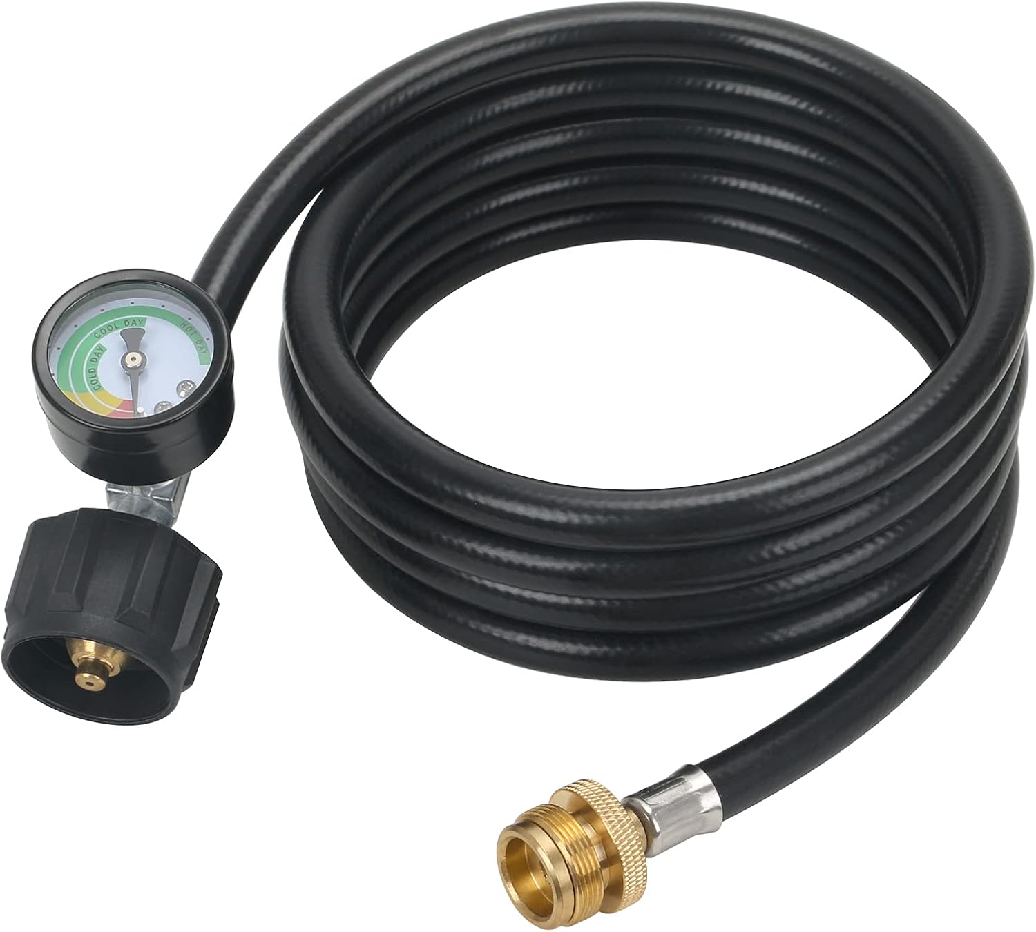 ATKKE Propane Hose Adapter 1lb to 20lb with Gauge for Grill