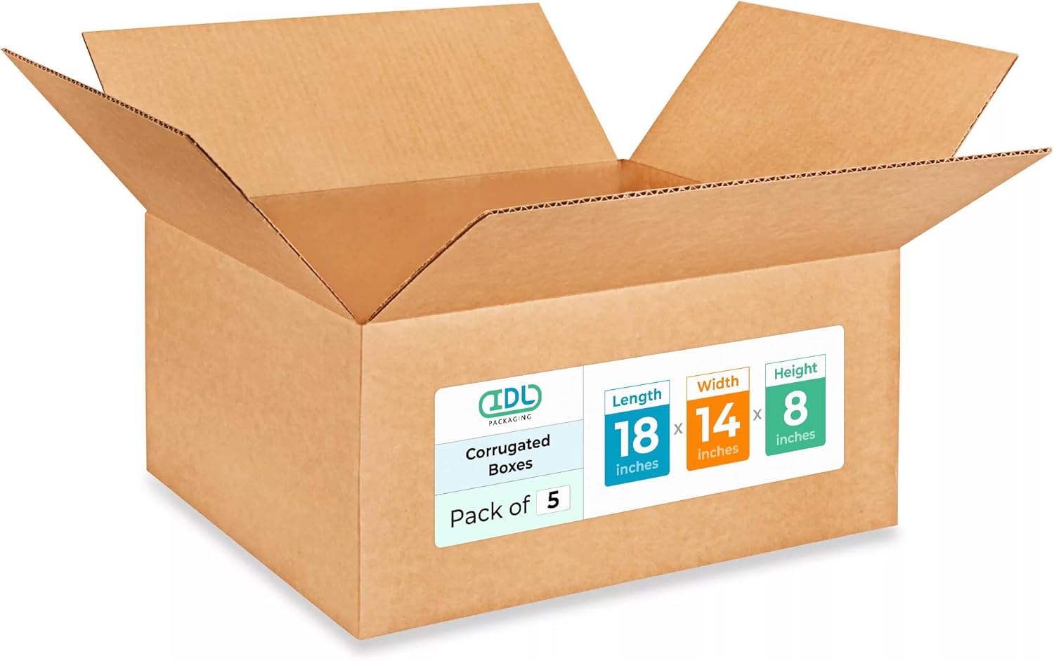 Medium Shipping & Moving Boxes 18 x 14 x 8 inches - 5-Pack