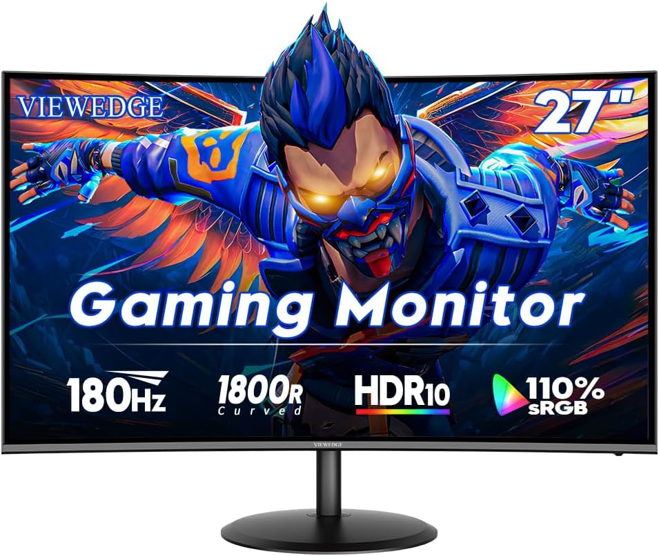 Curved Gaming Monitor 27 inch 180Hz for Immersive Gameplay