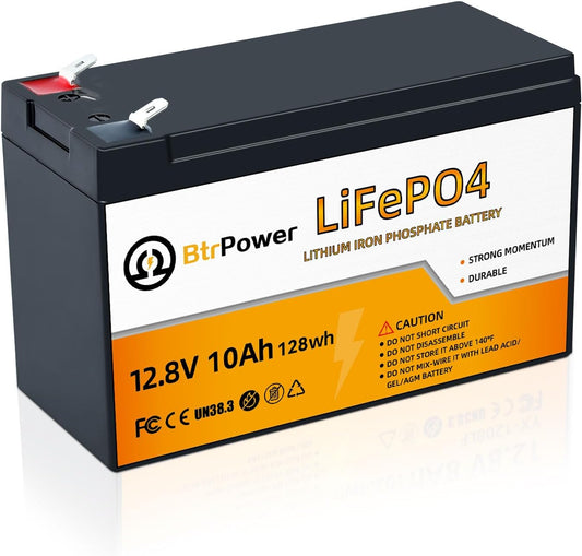 12V 10Ah Lithium LiFePO4 Battery by BtrPower for Versatile Use