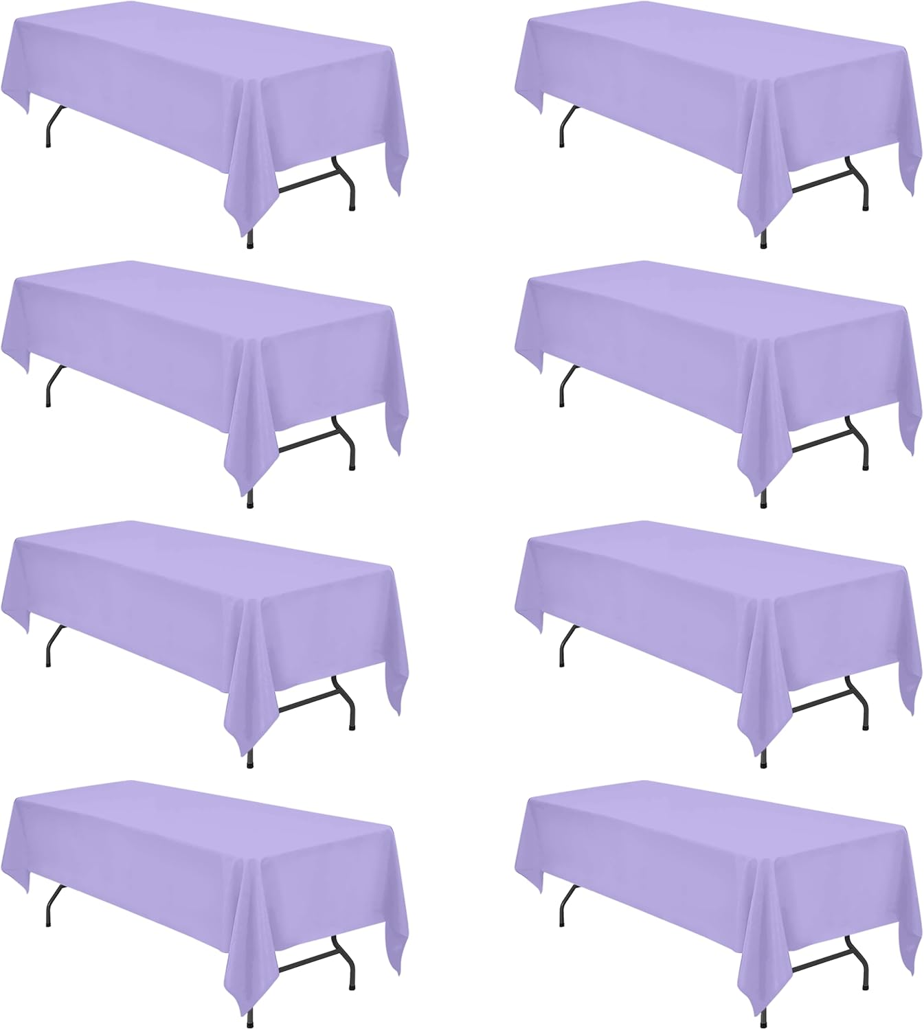 Lavender Tablecloths for 8 Foot Rectangle Tables - 8 Pack