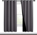 NICETOWN Grey Full Shade Curtain Panels - Thermal Blackout Lined Pair