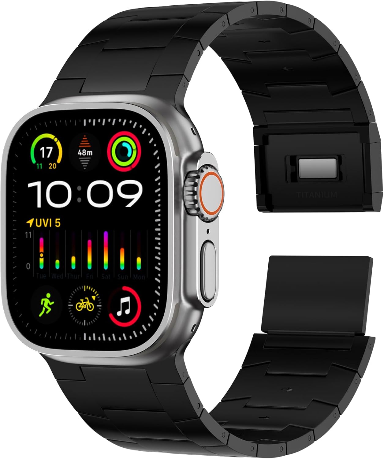 Full Titanium Band for Apple Watch Ultra 49mm - Adjustable Links