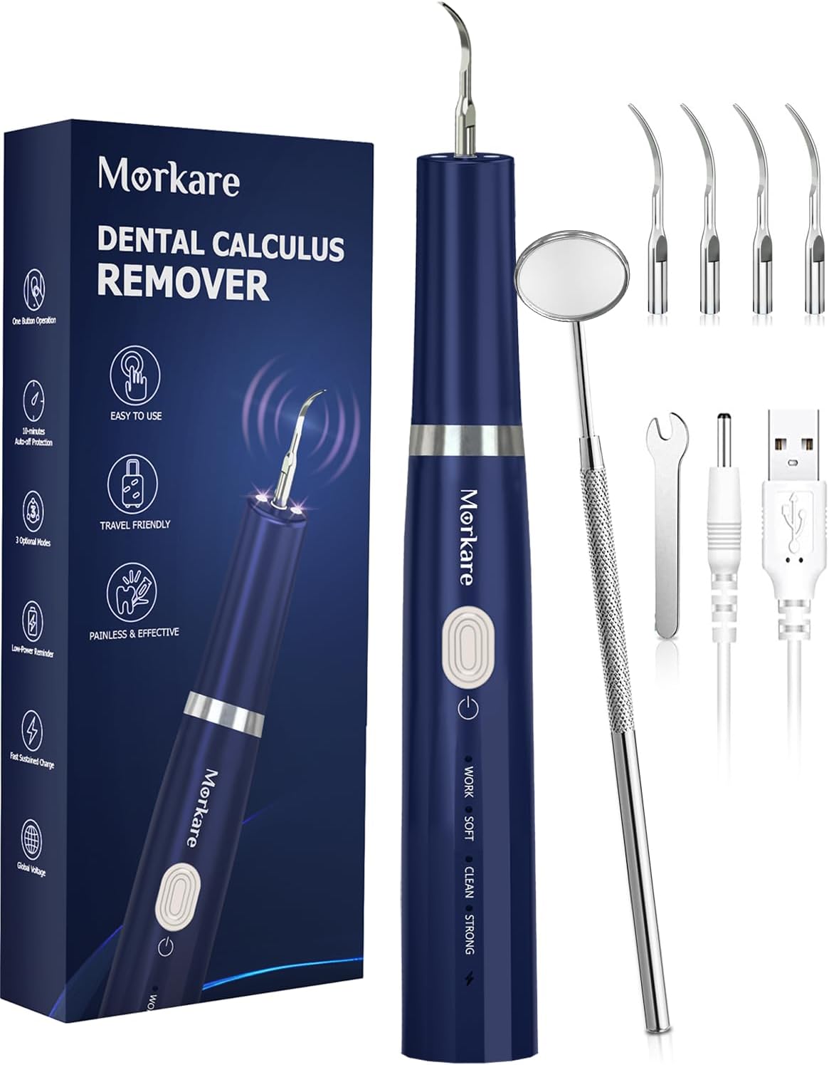 Plaque Remover for Teeth with 3 Modes and 4 Heads for Home Use