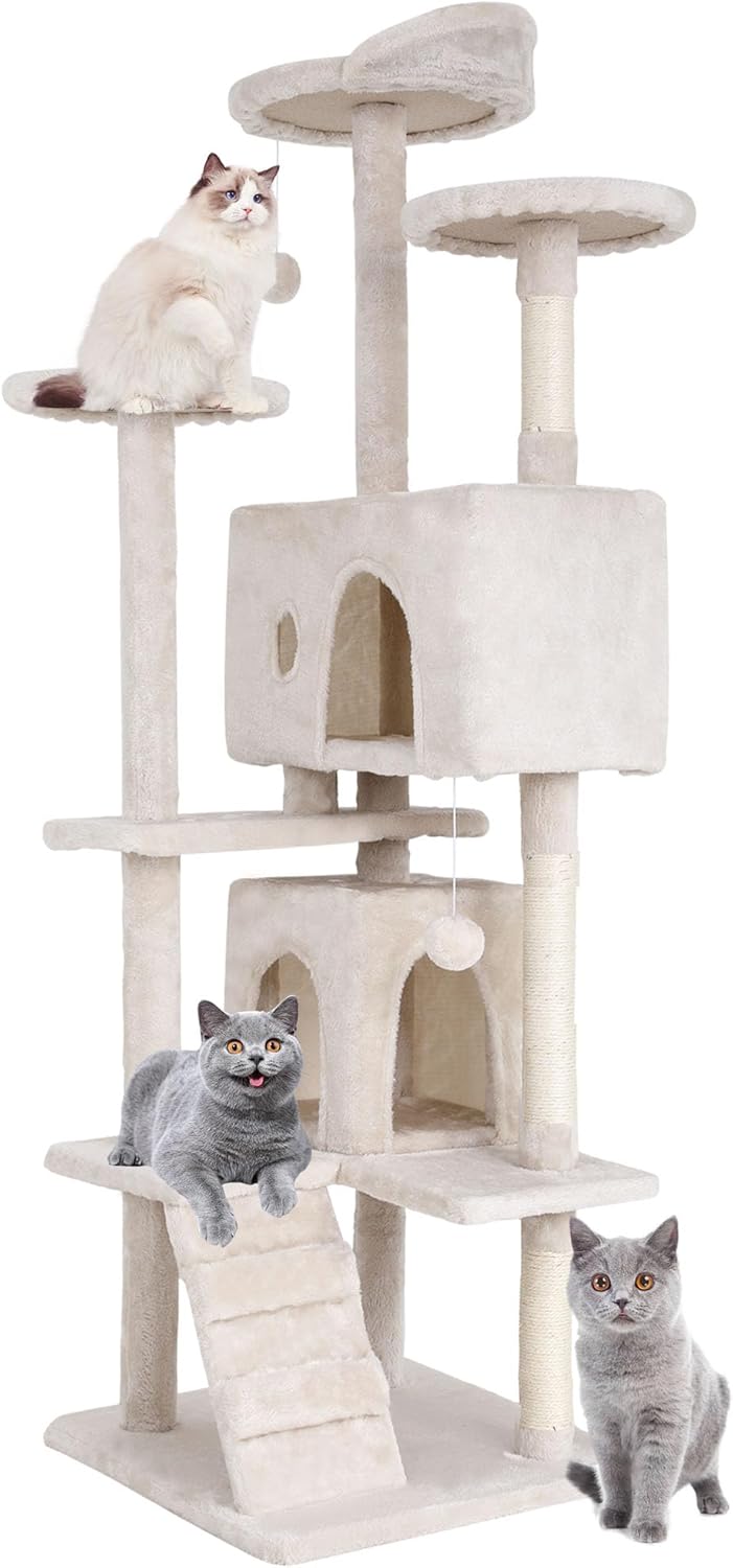 70 Inch Cat Tree Tower with Multi-Level Activity Center