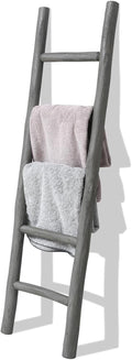 FUIN 57in Wood Blanket Ladder Dark Gray - Fully Assembled Rustic Rack