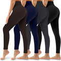 4 Pack Leggings for Women Butt Lift High Waisted Tummy Control - Non