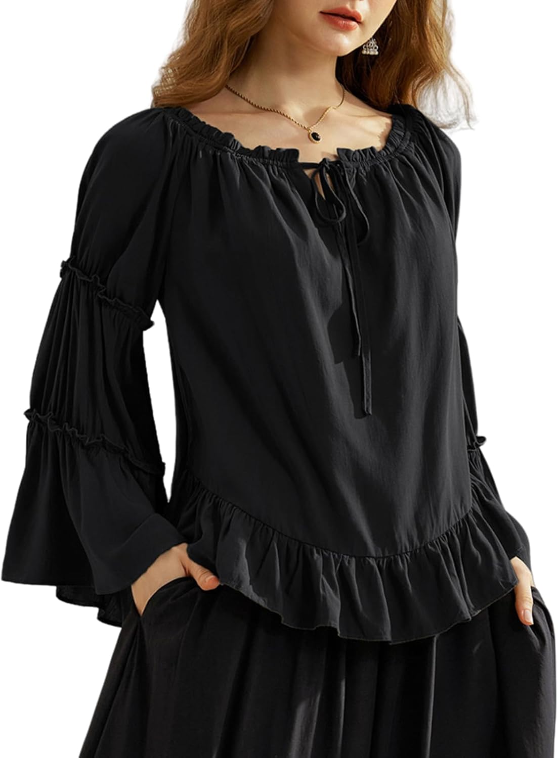 Scarlet Darkness Women Bell Sleeve Tops for Boho Style Lovers