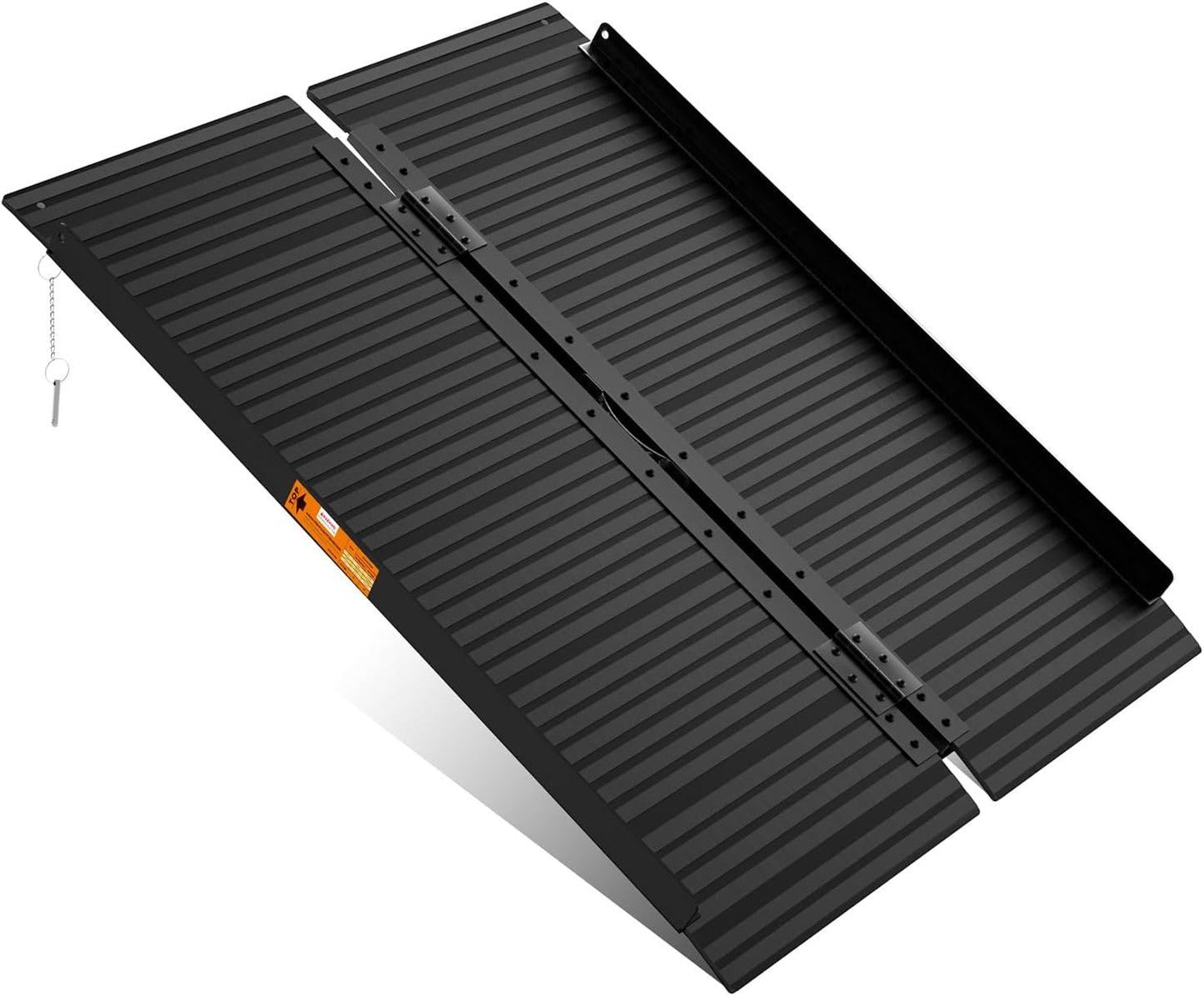 Black Aluminum Ramp 4FT with Non-Slip Surface for Wheelchairs