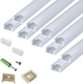 LED Strip U Channel Diffuser 10-Pack 6.56ft - Low Profile Aluminum