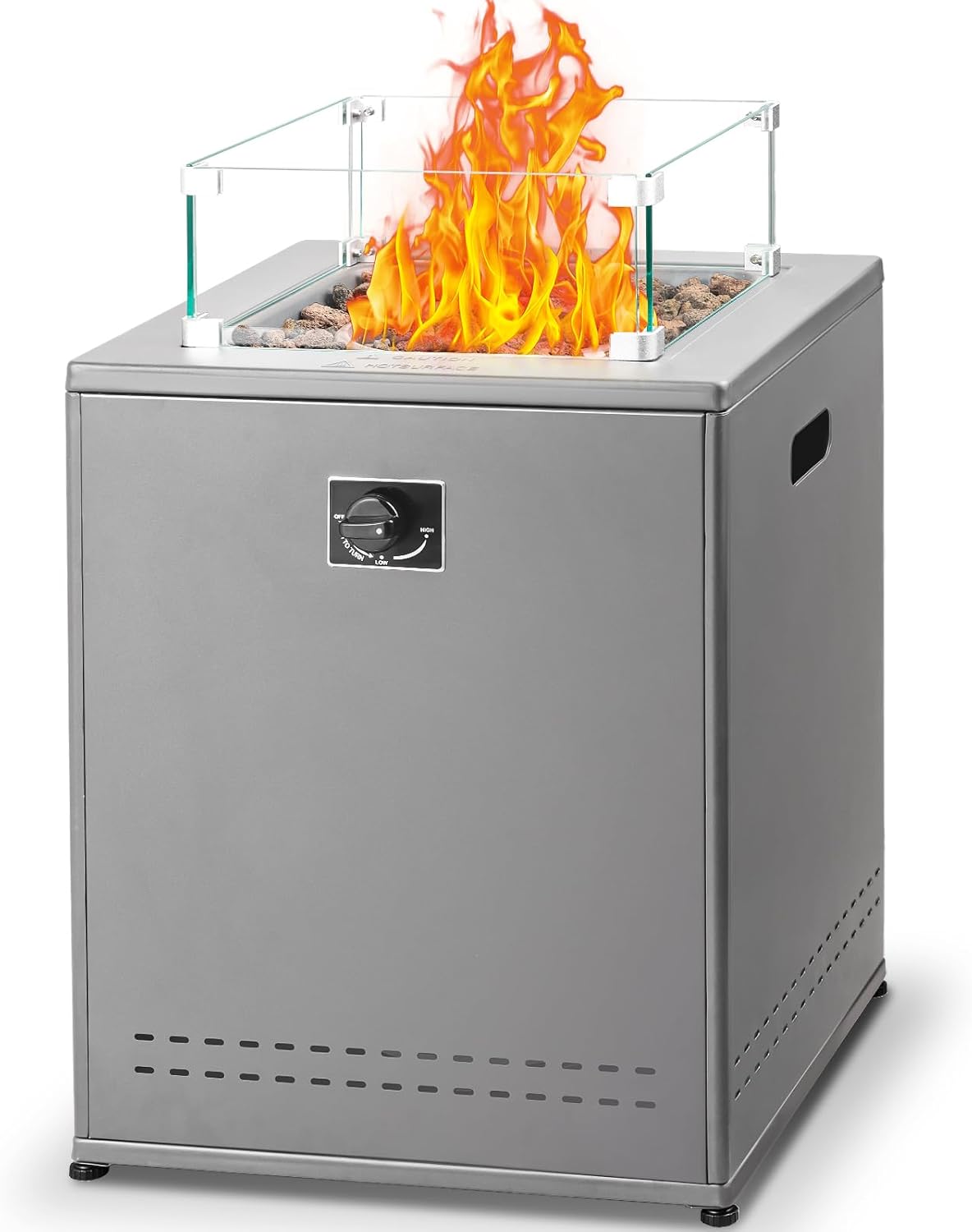 20 Inch Square Smokeless Propane Fire Pit Table for Outdoor Fun