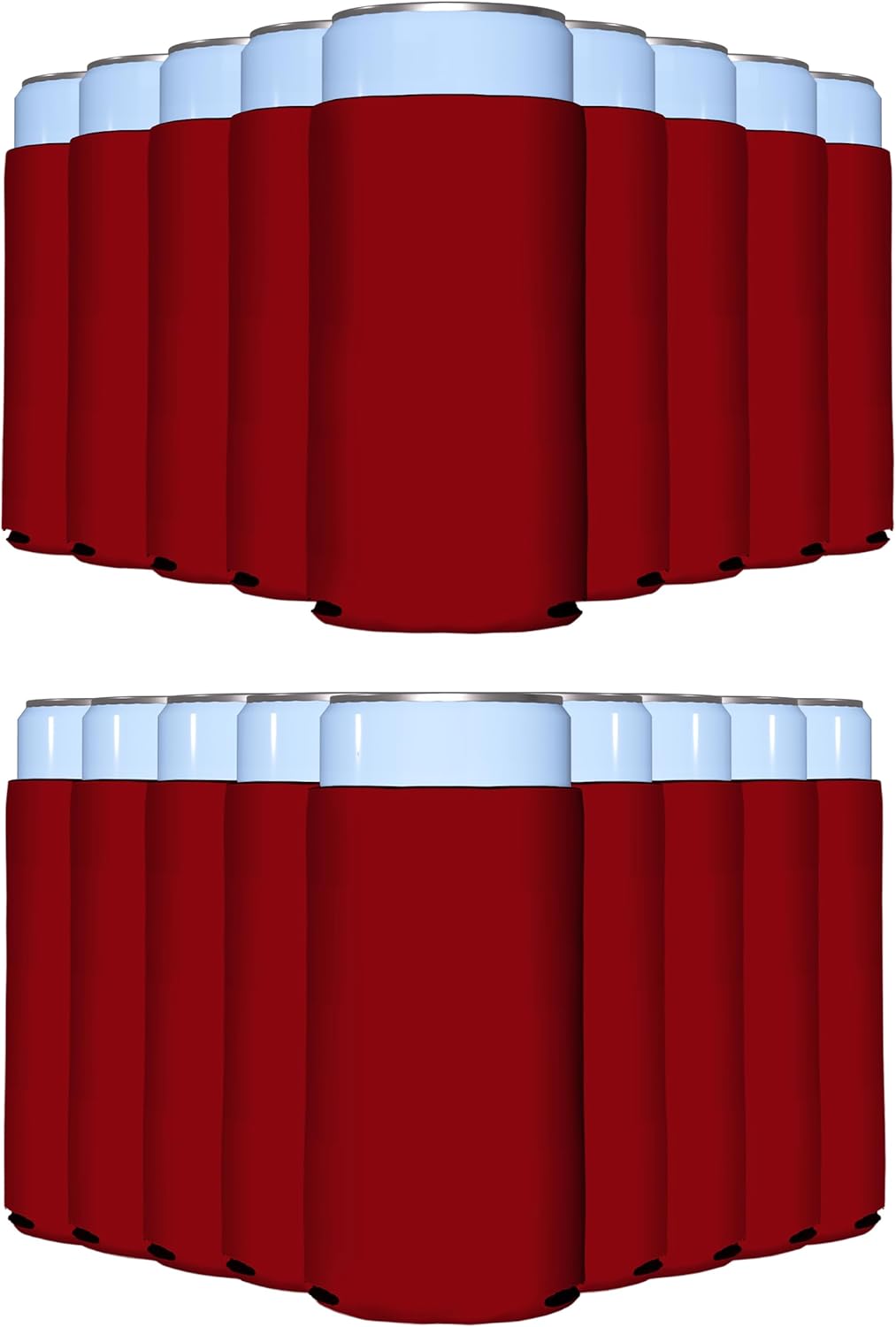 PartyPrints 100 Pack Red Blank Slim Can Cooler Sleeves for Events