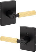 Matte Black Mirada Reeded Entry Door Handle with Lock - Secure Keyed