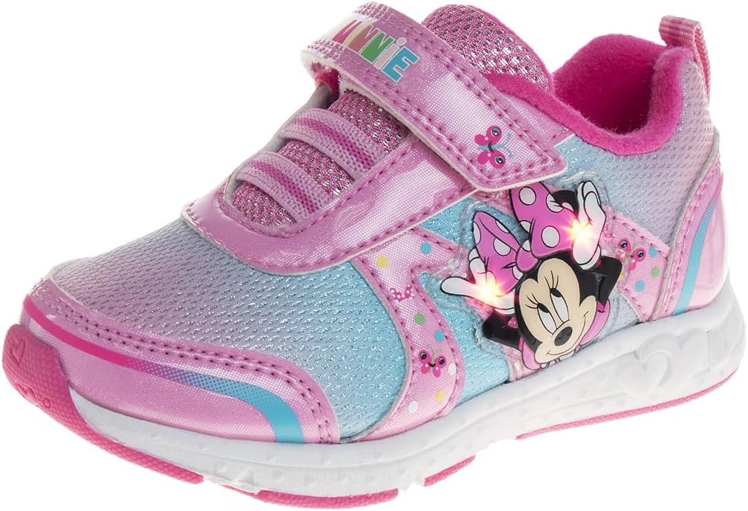 Minnie Mouse Light Up Laceless Running Shoes for Girls