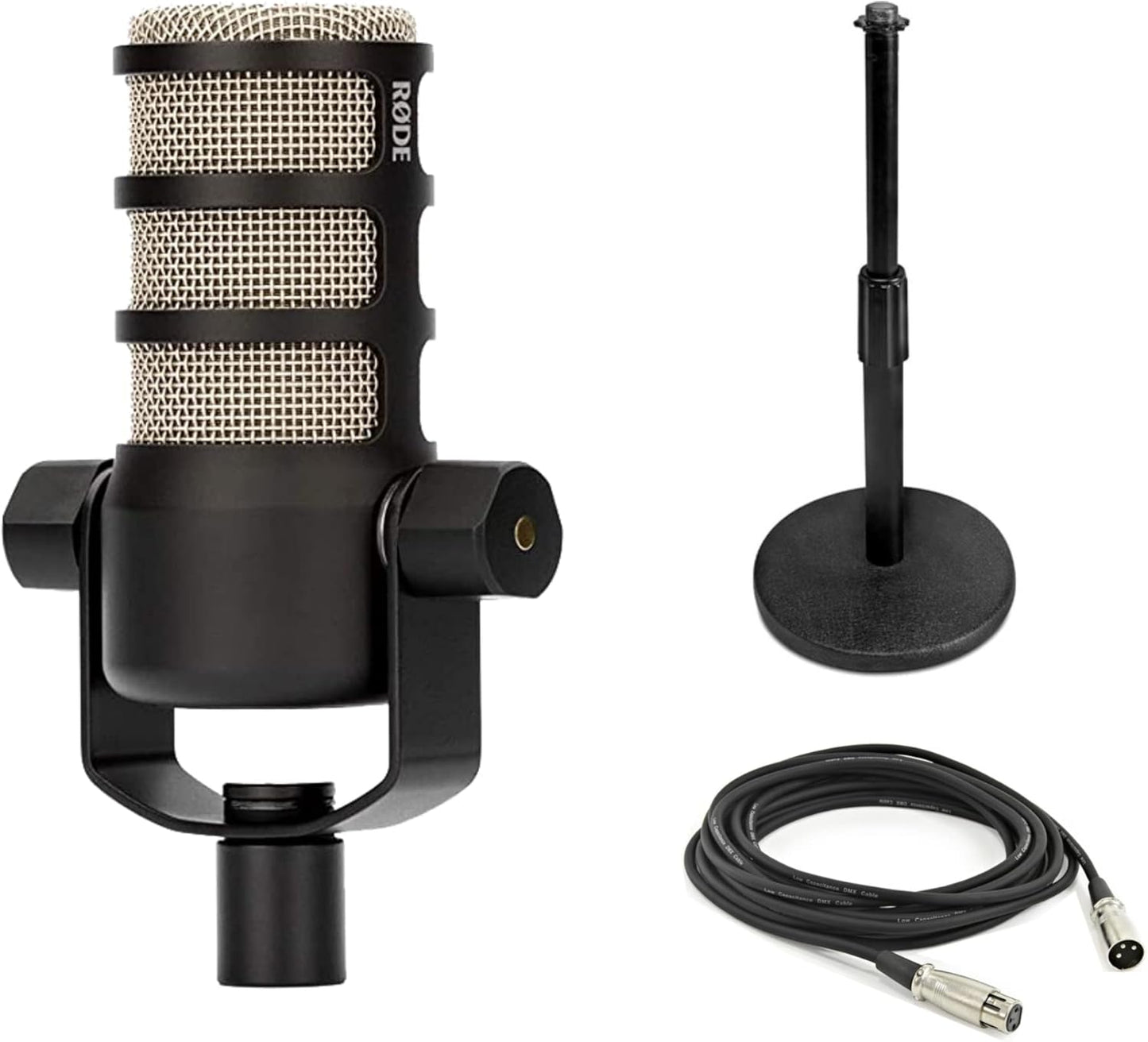 Rode PodMic Dynamic Podcast Microphone with Desktop Stand and Cable
