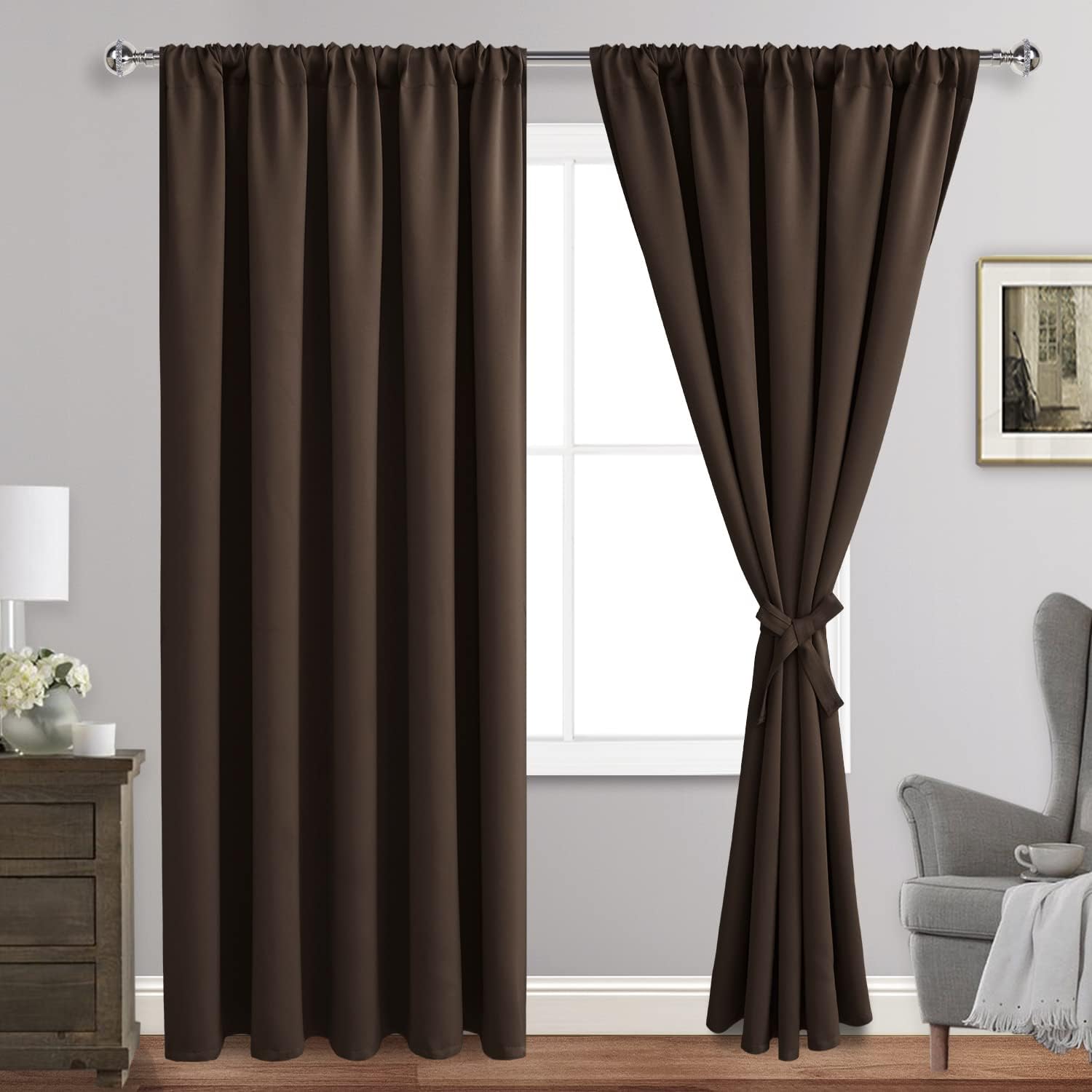 JIUZHEN Blackout Curtains for Bedroom - 60 Inch Wide