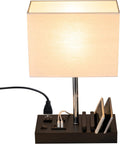 Upgraded USB Table Lamp with Charging Ports and Wooden Stand