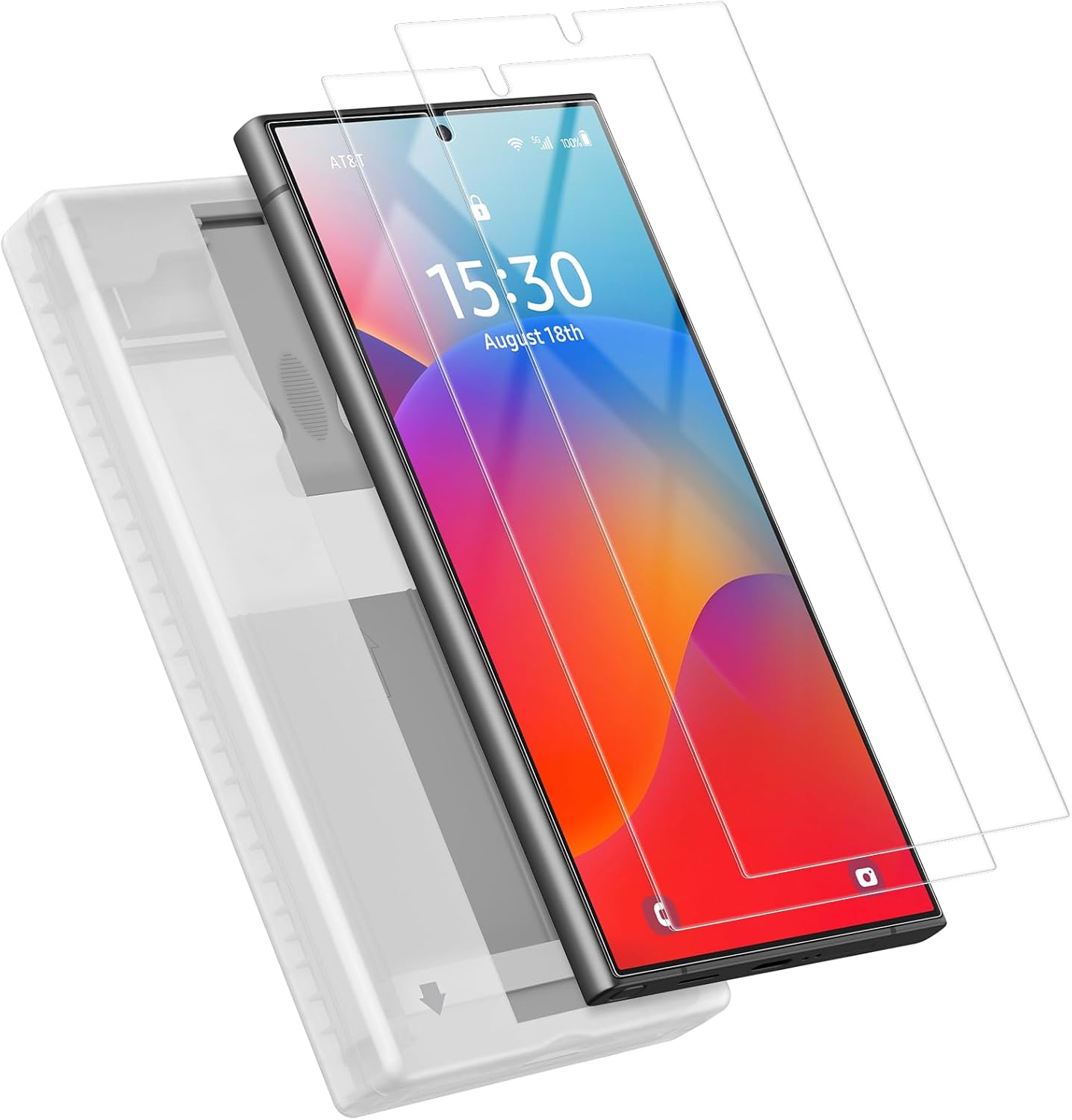 2 Pack Samsung Galaxy S24 Ultra Screen Protector with Auto-Alignment