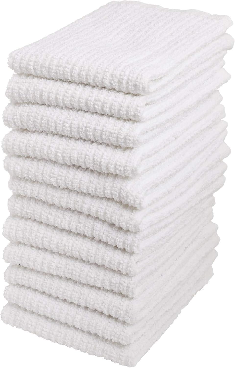 Living Fashions 12-Piece Cotton Bar Mop Towels: Machine Washable Kitchen Essential