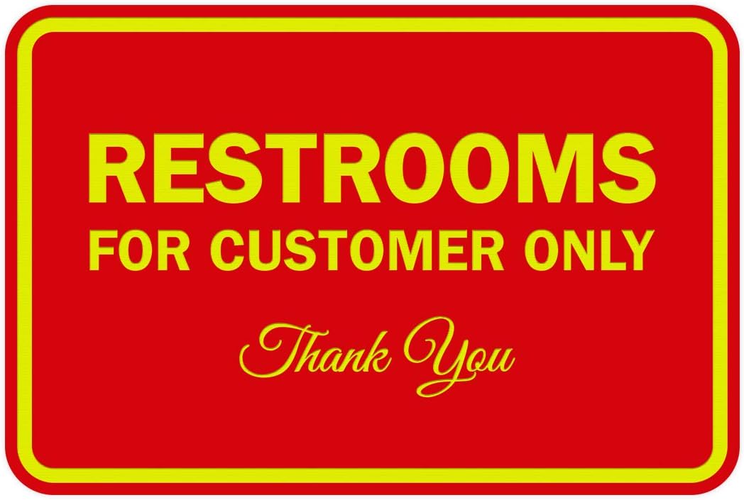 Classic Framed Restrooms for Customers Sign - 5 Pack Medium