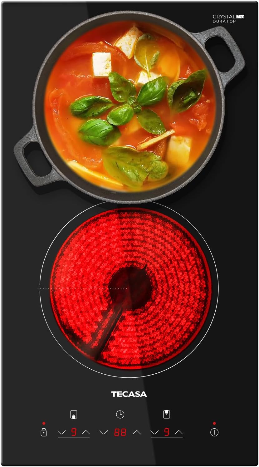 12 Inch 2 Burners Electric Cooktop with 3000W Power Levels