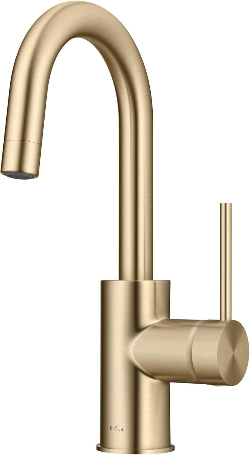 KRAUS Oletto Single Handle Kitchen Bar Faucet in Antique Bronze