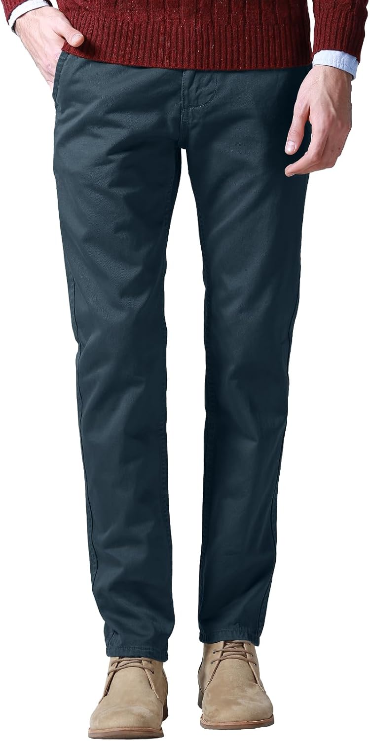 Match Mens Slim Tapered Flat Front Casual Pants for Style