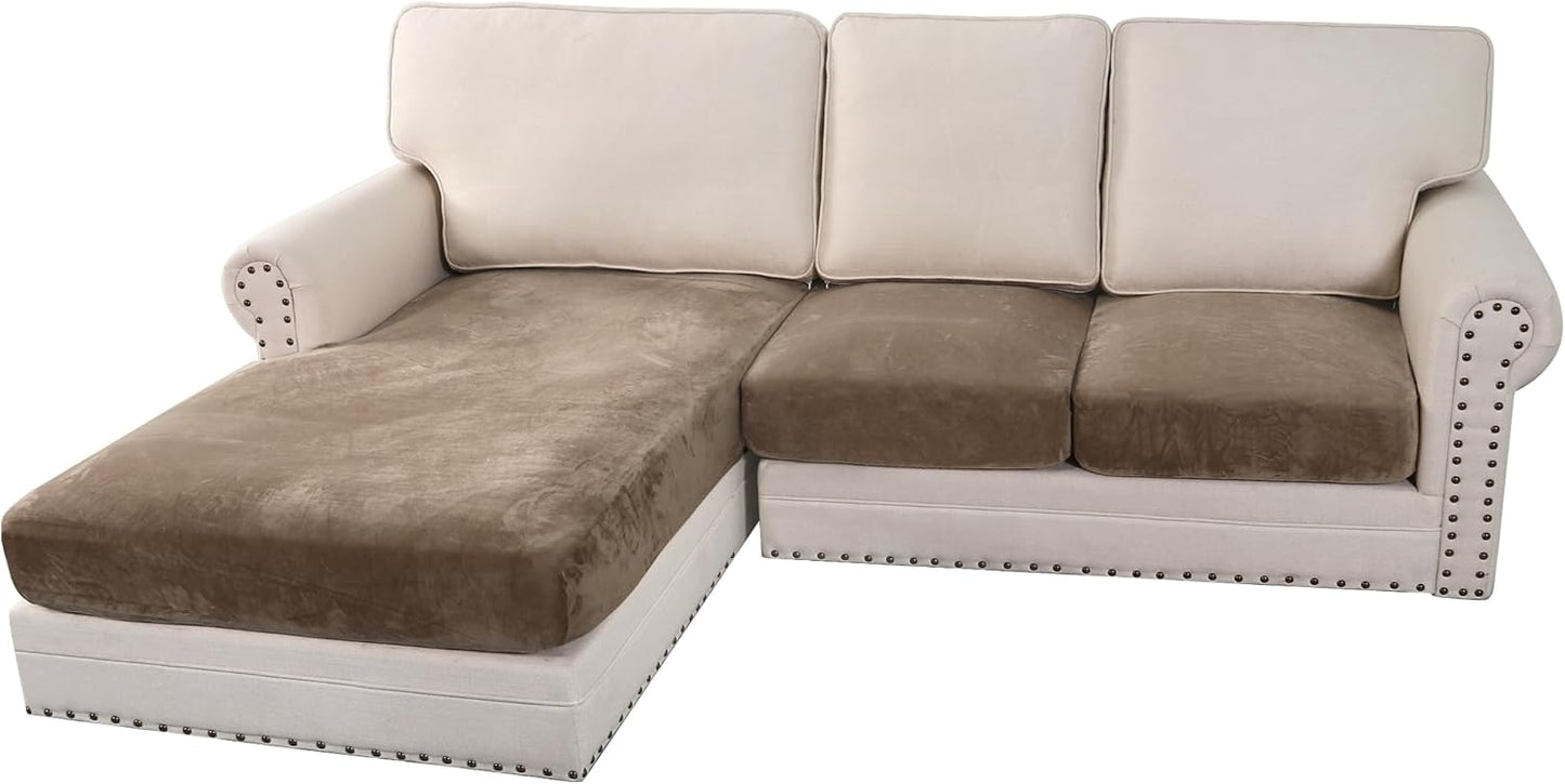 H.VERSAILTEX Velvet Stretch Sectional Couch Covers for Comfort