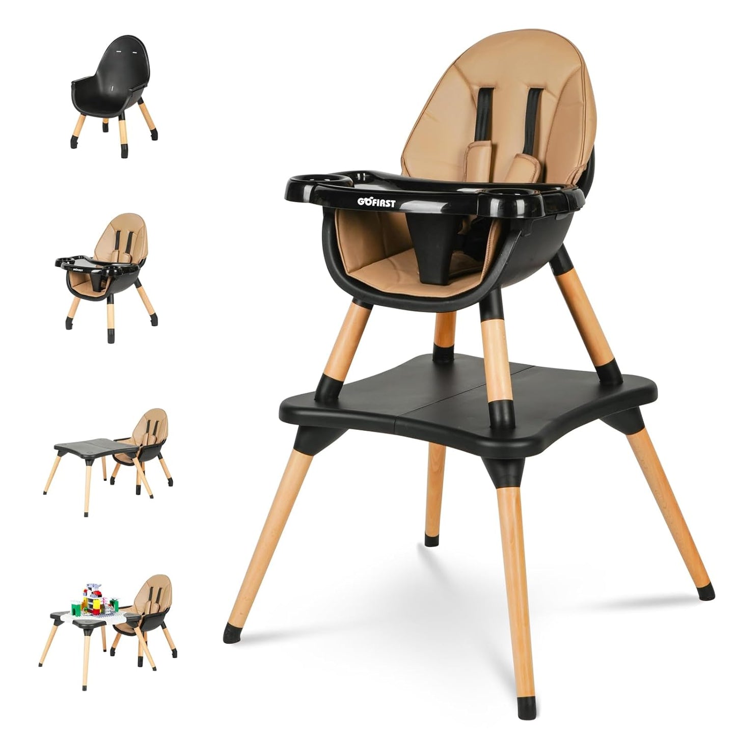 Gofirst Convertible High Chair - 6 in 1 Booster Seat
