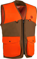 Upland Hunting Vest Brown/Orange with Expandable Game Bag - For Men