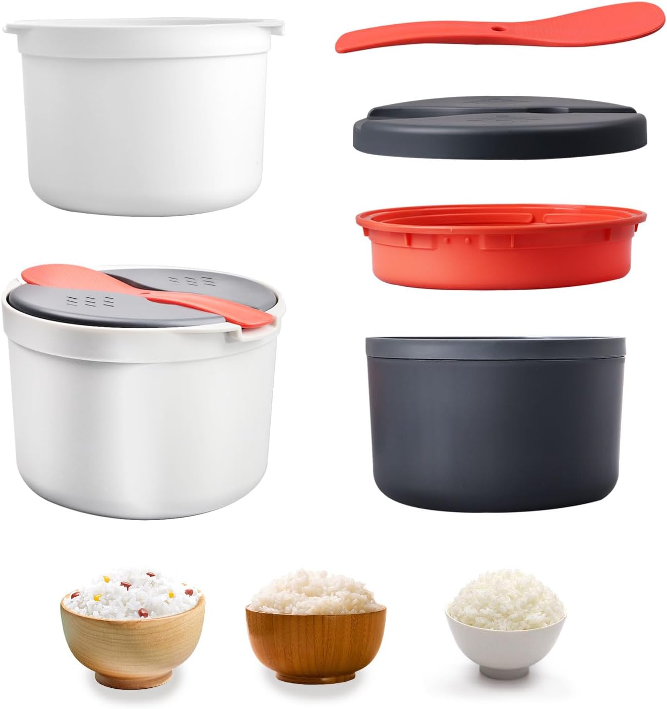 2-in-1 Microwave Cooker Set by Qivine - Cook Rice & Pasta with Ease!