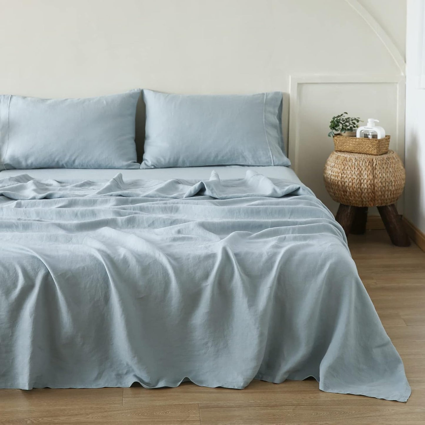 Simple&Opulence 100% Pure Linen Sheet Set for Twin Size