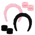 Casoty Hairband 6 Piece Terry Cloth Headband and Wristbands Set - Spa