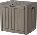 TARKARI 35 Gallon Lockable Resin Deck Box - Waterproof Outdoor Storage