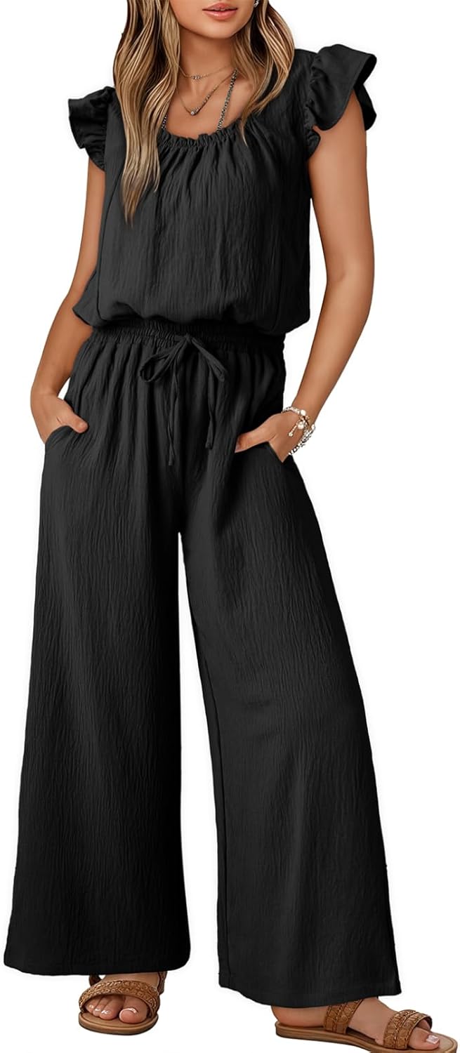 Dokotoo Summer Ruffle Sleeve Jumpsuits for Women 2025