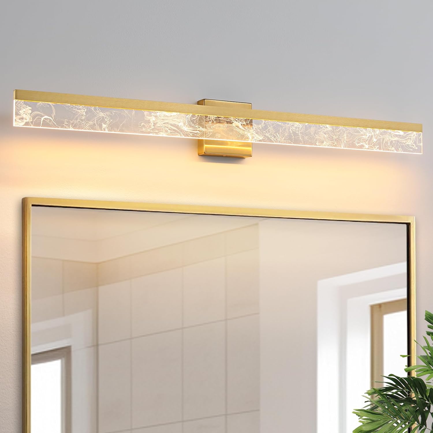 39-Inch Brushed Gold Vanity Light Fixture for Modern Bathrooms