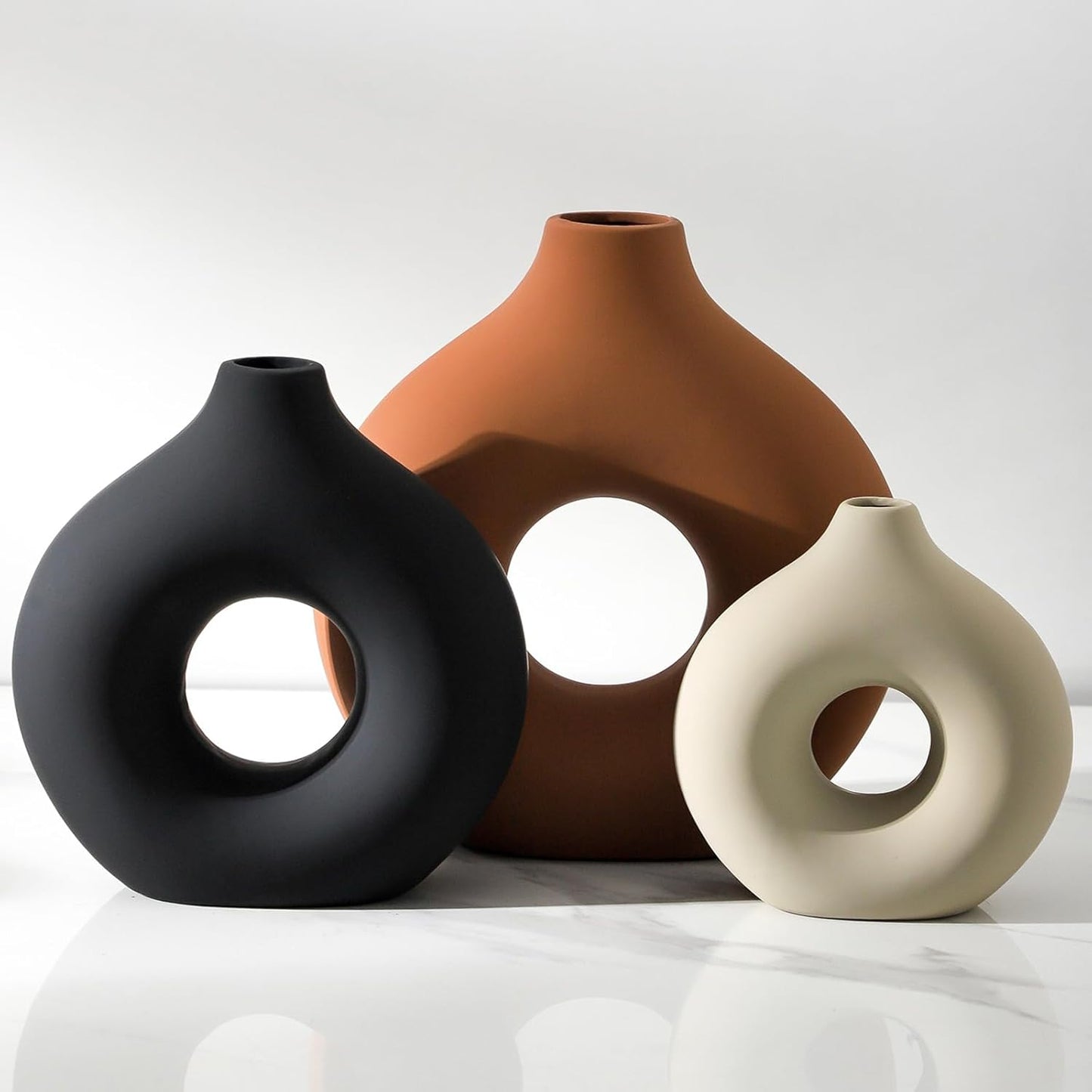 Ceramic Vase Home Table Decor Set of 3 for Modern Aesthetic
